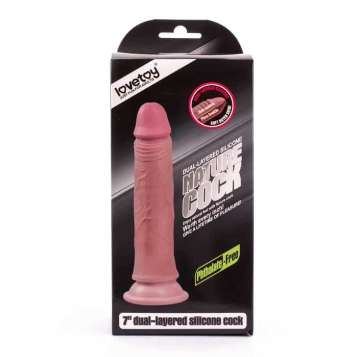 Dual-Layered Silicone Nature Cock 18 cm - Lovetoy - Realistic Penis with Veins