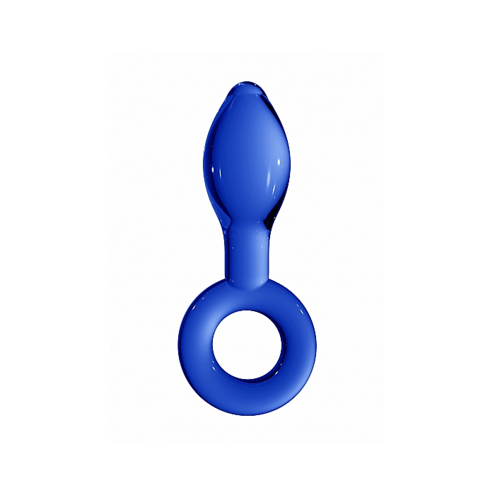 Chrystalino Anal Plug with Handblown Glass (Blue) - Shots Media