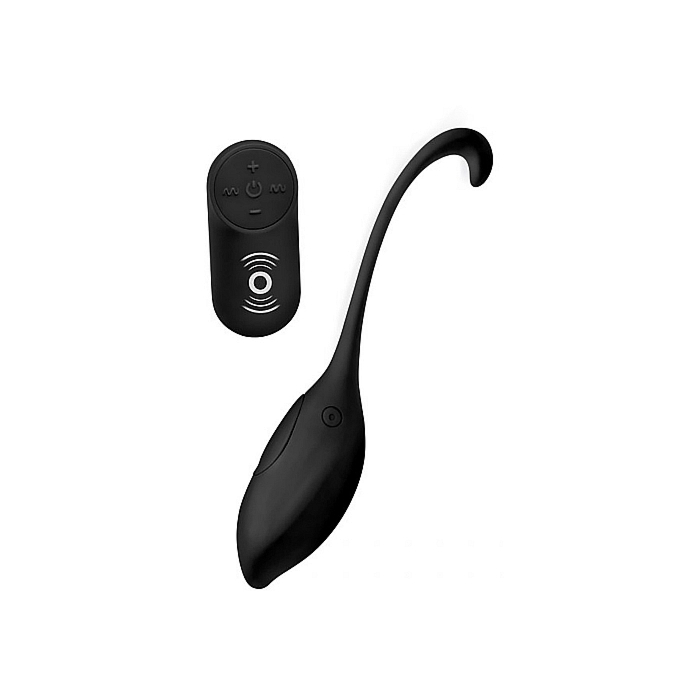 Silicone Vibrating Egg with Remote Control - Black