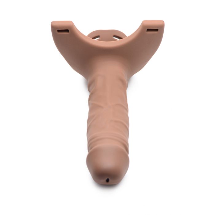 SM Hollow Silicone Dildo Strap-On - Flesh - Size Matters