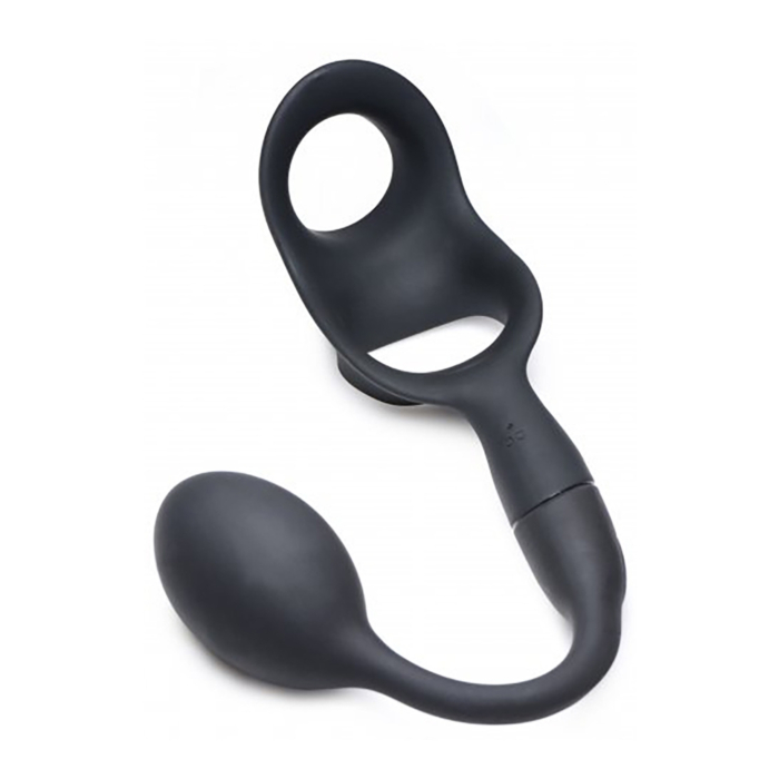 Alpha Pro 10X P-Bomb Silicone Cock and Ball Ring with Anal Plug - Rechargeable