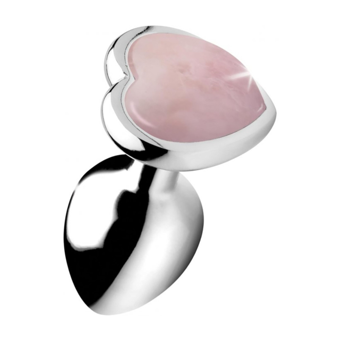 Small Anal Plug with Pink Heart Gemstone - XR Brands