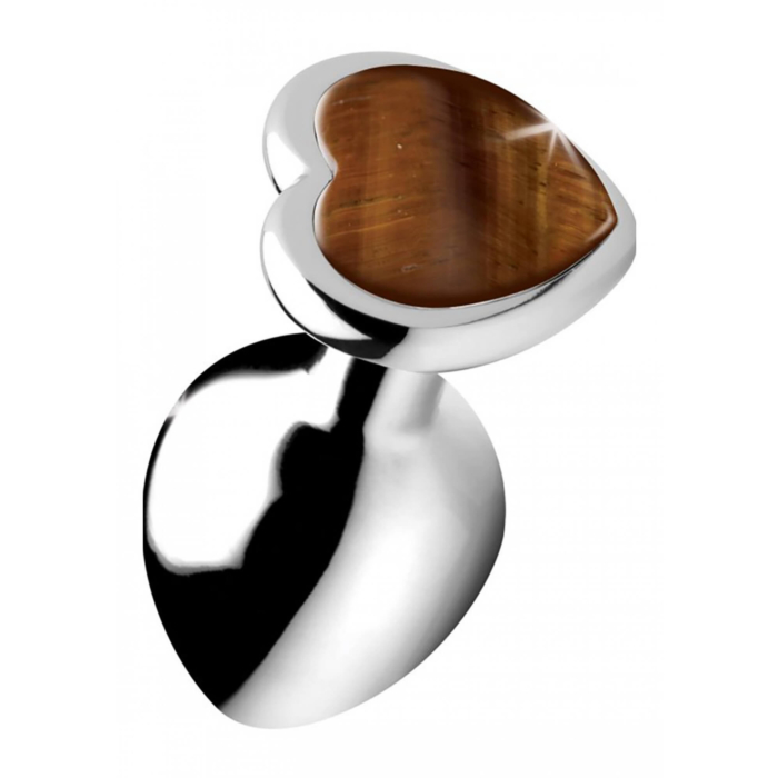 Gemstones Tiger Eye Heart Medium Anal Plug