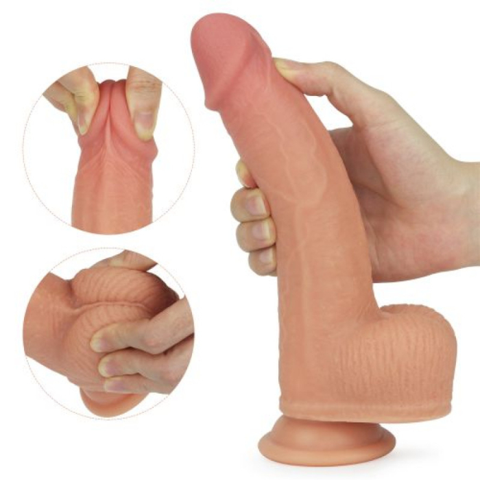 Anthony Double Layered Silicone Nature Cock Rotating Vibrator 21.5 cm (Light Skin) - Toy Joy
