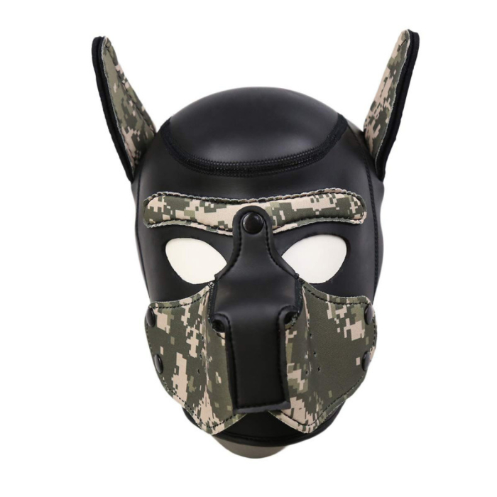 Neoprene Puppy Hood for BDSM -  Camouflage 