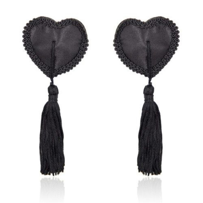 Heart Nipples Tassels BLACK