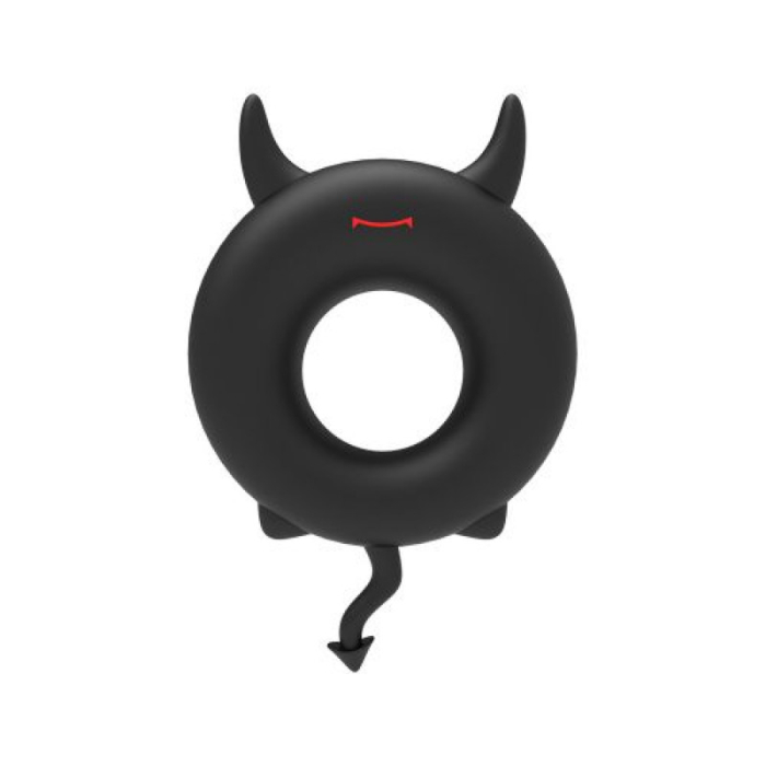 Devil Cock Ring - Black - Horns