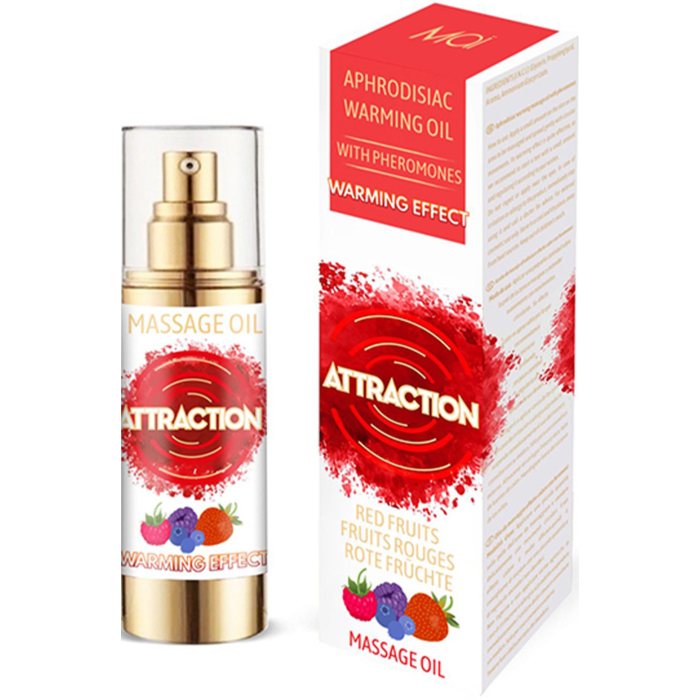 Attraction Mai Aphrodisiac Warming Massage Oil with Pheromones 30 ml - Chocolate - Erotic Gel