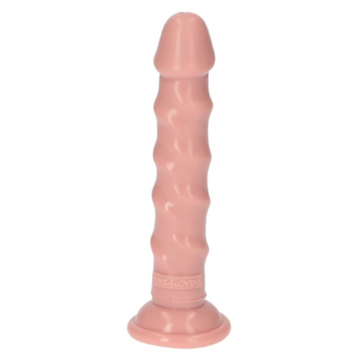 Ugo Dildo with Vortex-Shaped Ribs 14.5 cm (Flesh) - Toyz4lovers - Waterproof Penis