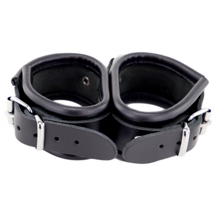 Double Leather BDSM Handcuffs