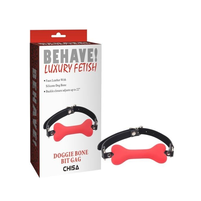 Behave! Doggie Bone Bit Gag (Red) - Chisa - BDSM Sex Toy