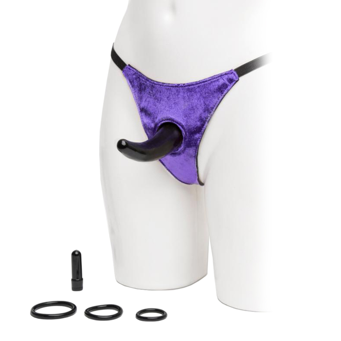 Fetish Fantasy Vibrating Wireless Beginner Strap-On Purple 4.5in