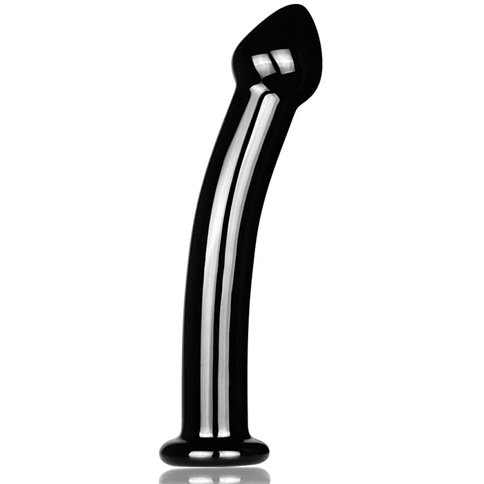 Glass Romance Curved Dildo Black - Lovetoy - Anal Dildo