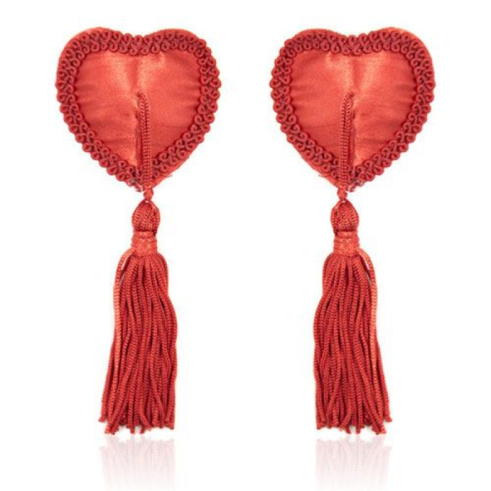 Heart Nipples Tassels RED
