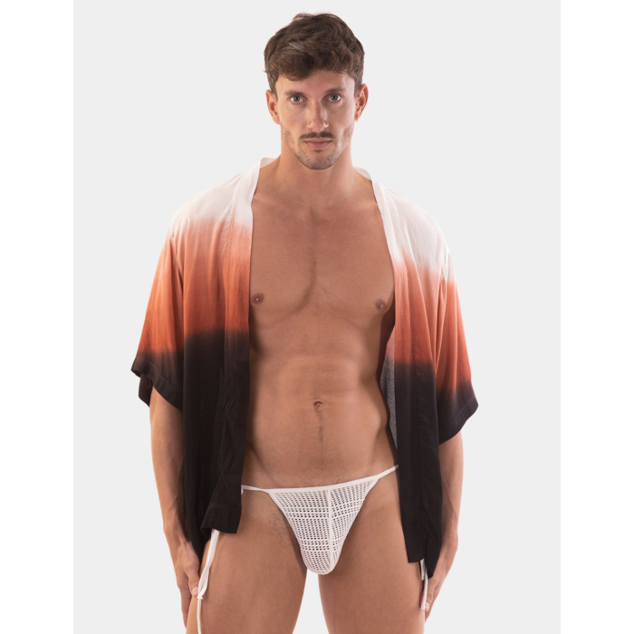 Barcode Berlin Kimono Foke - White-Brown-Black	