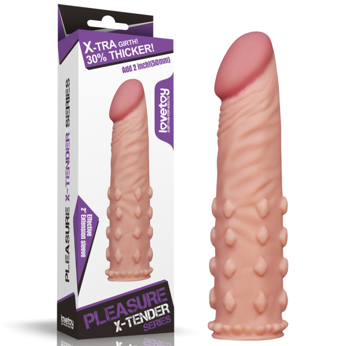 Lovetoy Pleasure X-Tender Extra Girth Realistic Penis Sleeve - Cock Extenter