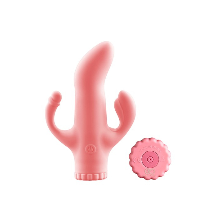 Tri-brator Silicone Rechargeable Rabbit Vibrator (Pink) - NMC