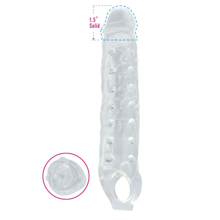 Timeless Mighty Tusk Penis Extension Sleeve (Transparent) - Toyz4lovers - Waterproof