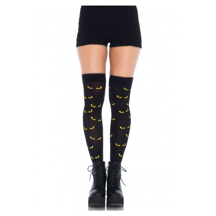 Spooky eyes printed thigh high