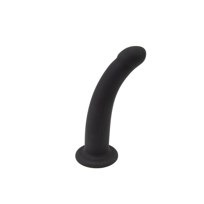 Loving Joy Curved Silicone Dildo with Suction Cup 13 cm - Black -
