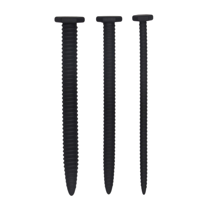 Silicone Screw Plug Set - Urethral Sounding - Black