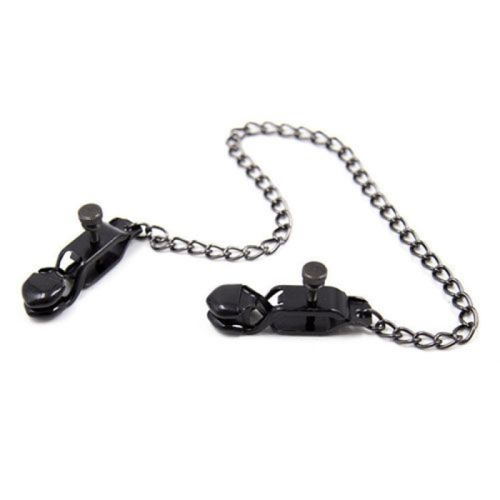 Hard Nipple Clamps with Chain - Toyz4lovers