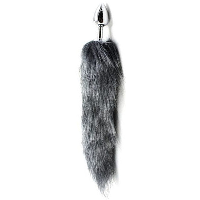 Long Fox Tail But Plug (Grey) - Toyz4lovers