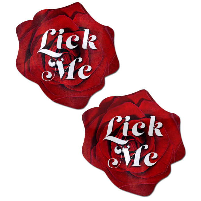 Red Blooming Rose "Lick Me" Nipple Covers