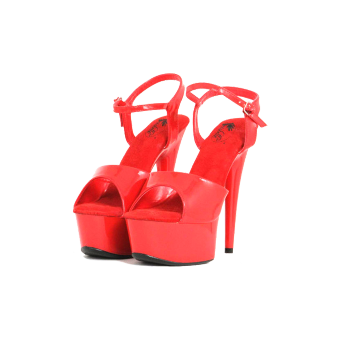 Red Patent Pump Sandals