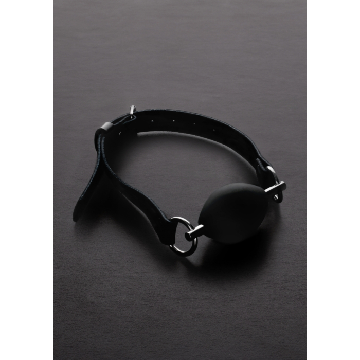 Oval Silicone Ball Gag - Black
