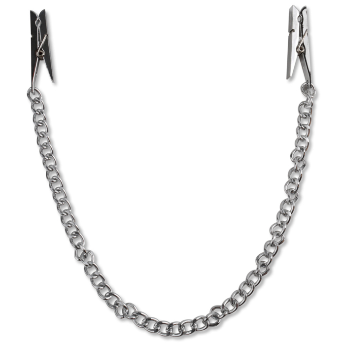 Fetish Fantasy Nipple Chain Clips Silver OS